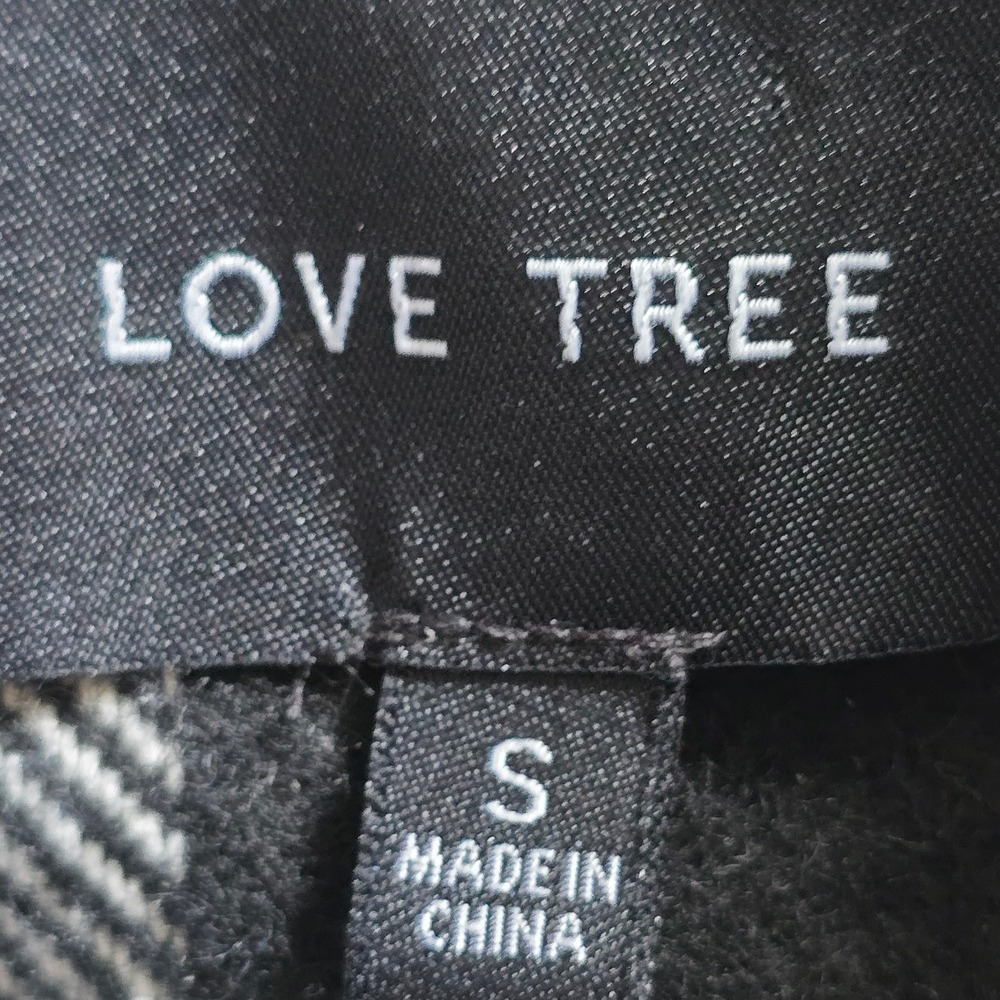 Love Tree Plaid Open Front Long Sleeve Coat Women Size S Black White‎ - Picture 3 of 8